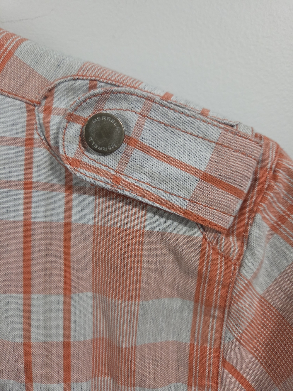Merrell Orange and White Plaid Zip Jacket - Picture 6 of 8